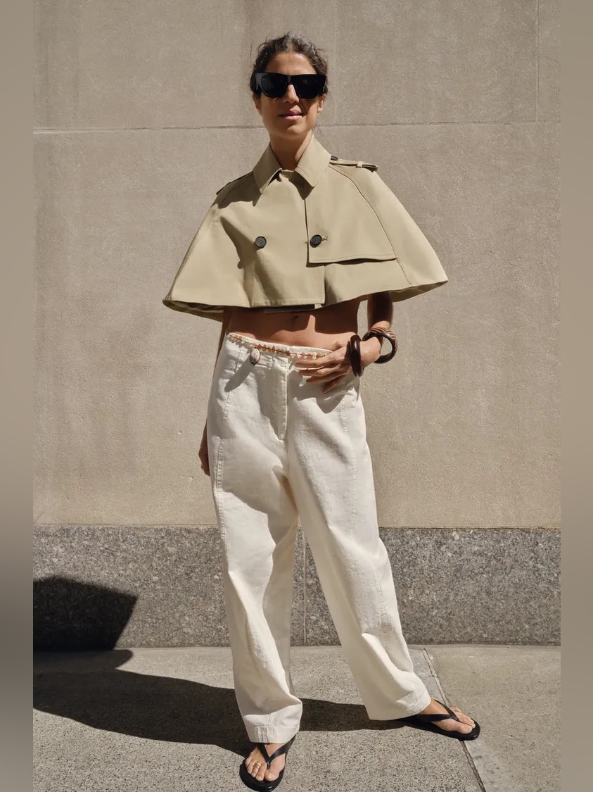 Zara Zw Collection Limited Edition Cropped Trench Coat